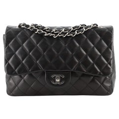 Chanel Vintage Classic Single Flap Bag Quilted Lambskin Jumbo