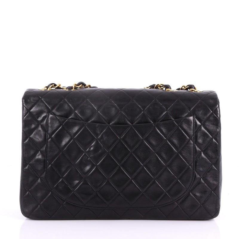  Chanel Vintage Classic Single Flap Bag Quilted Lambskin Maxi In Good Condition In NY, NY