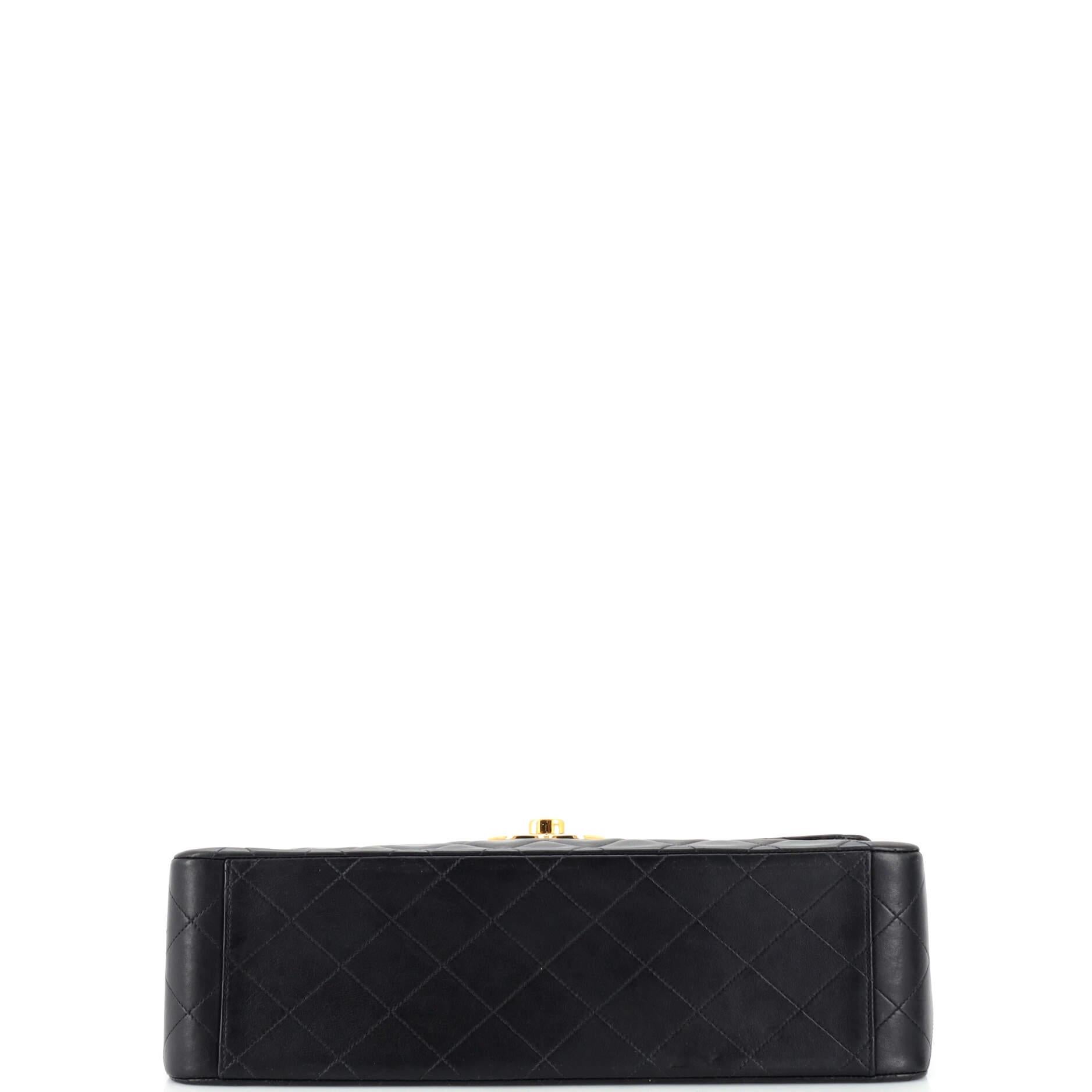 Chanel Vintage Classic Single Flap Bag Quilted Lambskin Maxi For Sale 1