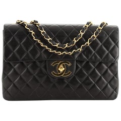 Chanel Vintage Classic Single Flap Bag Quilted Lambskin Maxi