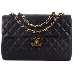 Chanel Vintage Classic Single Flap Bag Quilted Lambskin Maxi