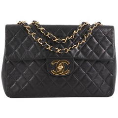 Chanel Vintage Classic Single Flap Bag Quilted Lambskin Maxi