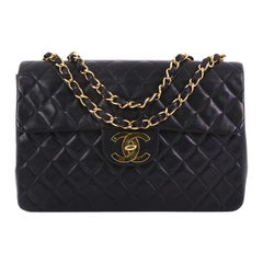 Chanel Vintage Classic Single Flap Bag Quilted Lambskin Maxi