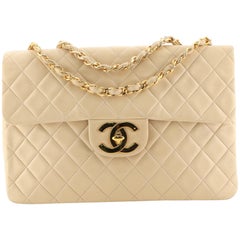 Chanel Vintage Classic Single Flap Bag Quilted Lambskin Maxi