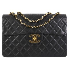 Chanel Vintage Classic Single Flap Bag Quilted Lambskin Maxi