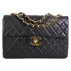 Chanel Vintage Classic Single Flap Bag Quilted Lambskin Maxi