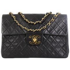 Chanel Vintage Classic Single Flap Bag Quilted Lambskin Maxi