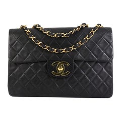 Chanel Vintage Classic Single Flap Bag Quilted Lambskin Maxi