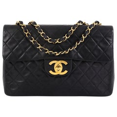 Chanel Vintage Classic Single Flap Bag Quilted Lambskin Maxi
