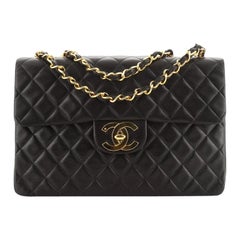 Chanel Vintage Classic Single Flap Bag Quilted Lambskin Maxi