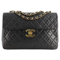 Chanel Vintage Classic Single Flap Bag Quilted Lambskin Maxi