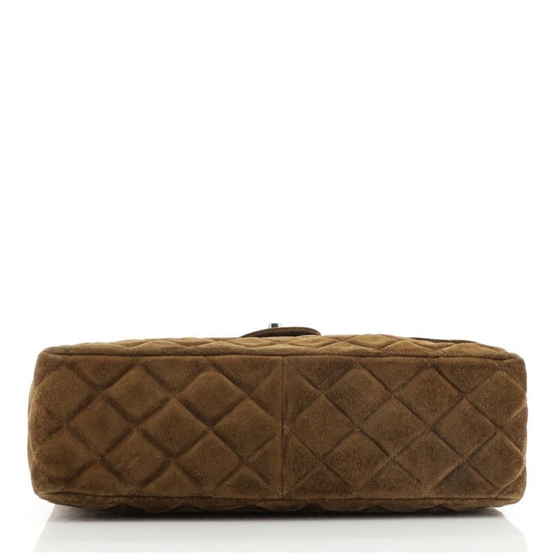 Women's or Men's Chanel Vintage Classic Single Flap Bag Quilted Suede Jumbo