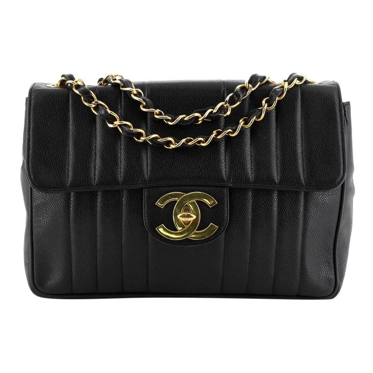 Chanel Vintage Quilted Single Chain Shoulder Bag Black