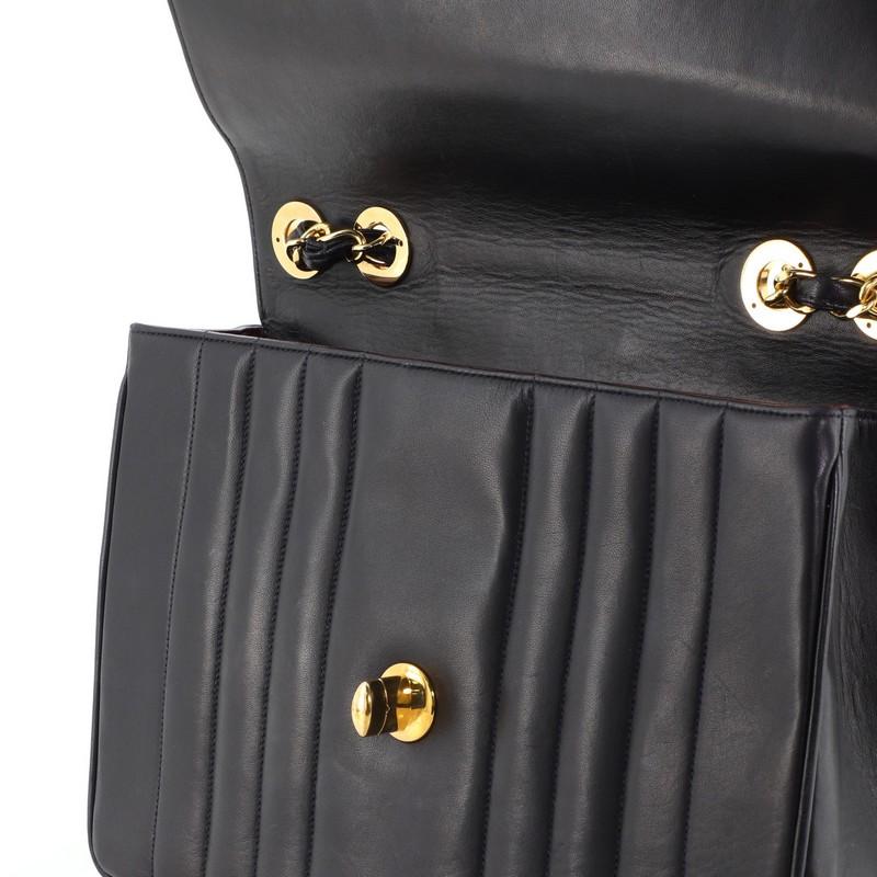 Chanel Vintage Classic Single Flap Bag Vertical Quilt Lambskin Jumbo In Good Condition In NY, NY