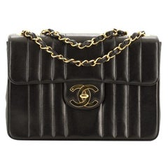 Chanel Vintage Classic Single Flap Bag Vertical Quilt Lambskin Jumbo