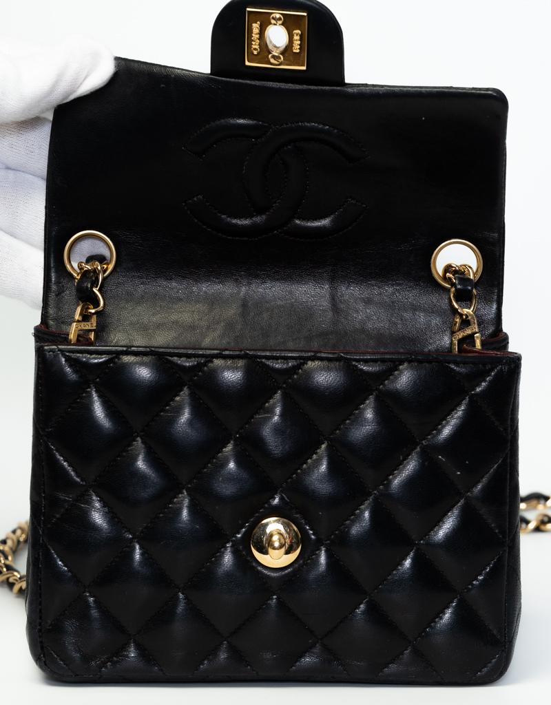 chanel black mini square