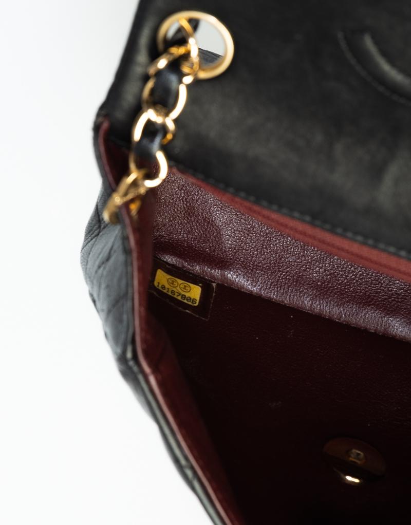 Black Chanel Vintage Classic Square Mini Flap Bag