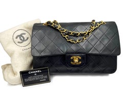 Chanel Vintage Classic Timeless Double Flap Lambskin 10″ Shoulder Bag