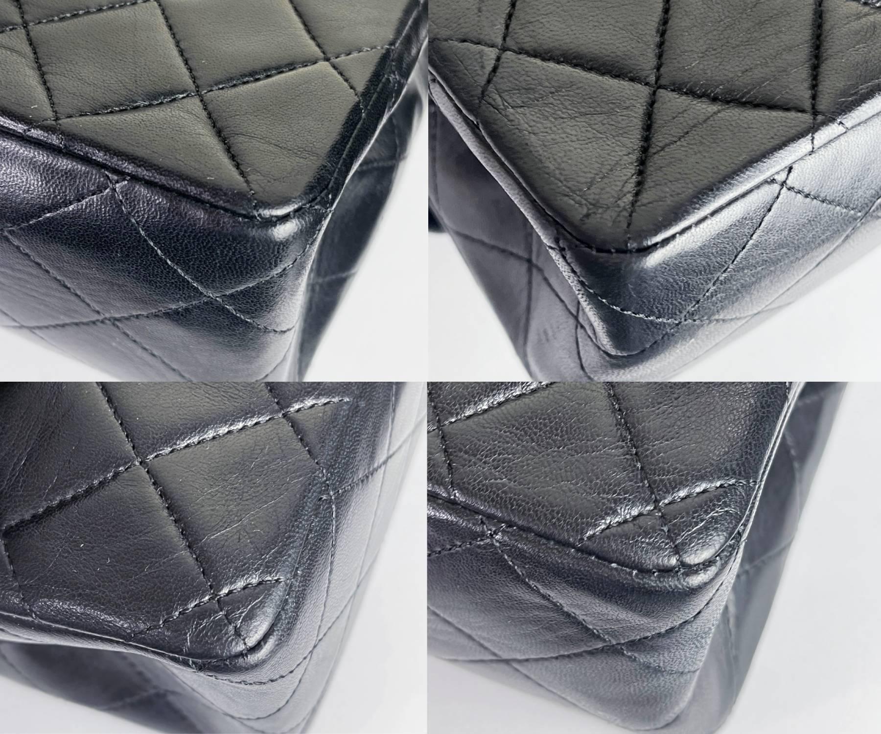 Chanel Vintage Classic Timeless Double Flap Lambskin 10″ Shoulder Bag   For Sale 1