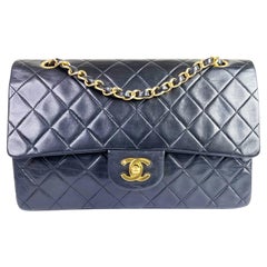Chanel Vintage Classic Timeless Double Flap Lambskin 10″ Shoulder Bag  