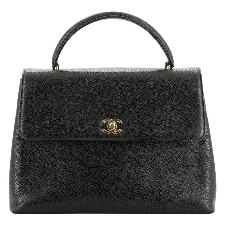 Chanel Vintage Classic Top Handle Flap Bag Caviar Jumbo at 1stDibs