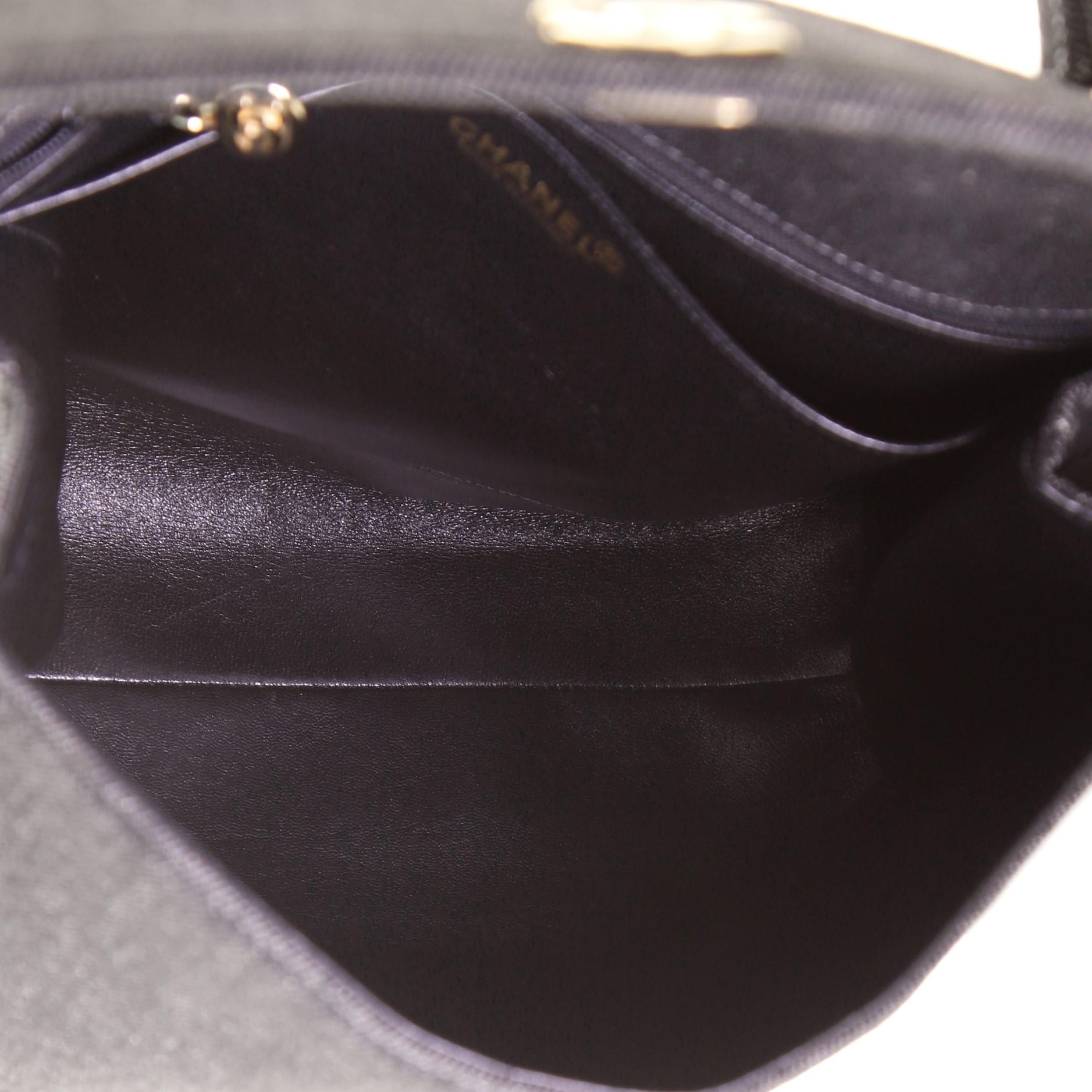 Chanel Vintage Classic Top Handle Flap Bag Denim Jumbo 1