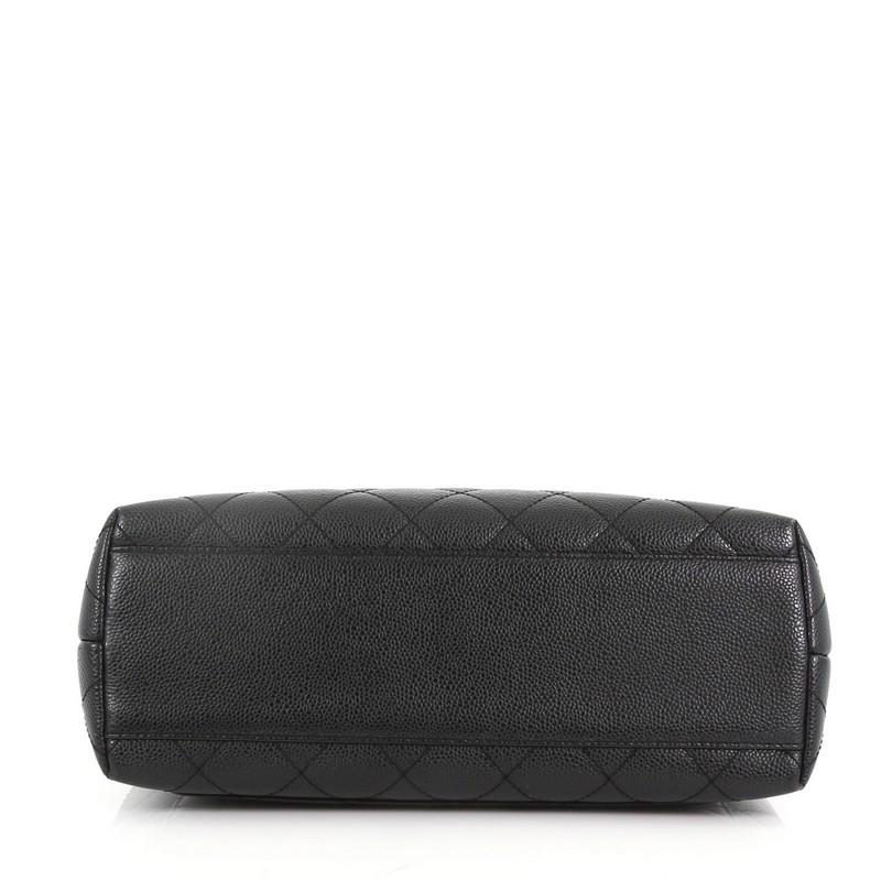 Women's or Men's Chanel Vintage Classic Top Handle Flap Bag Quilted Caviar Jumbo