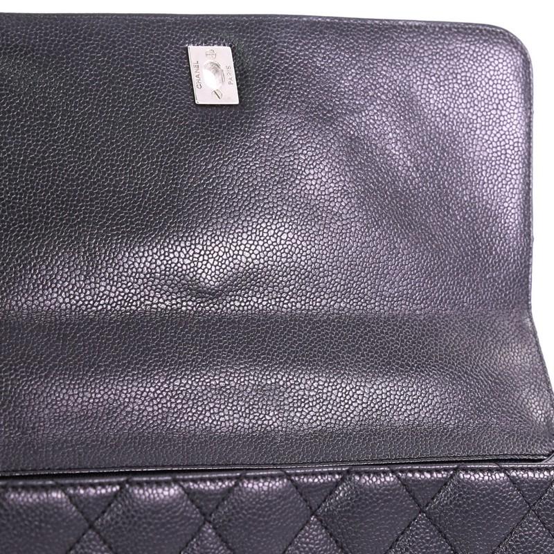 Chanel Vintage Classic Top Handle Flap Bag Quilted Caviar Jumbo 3