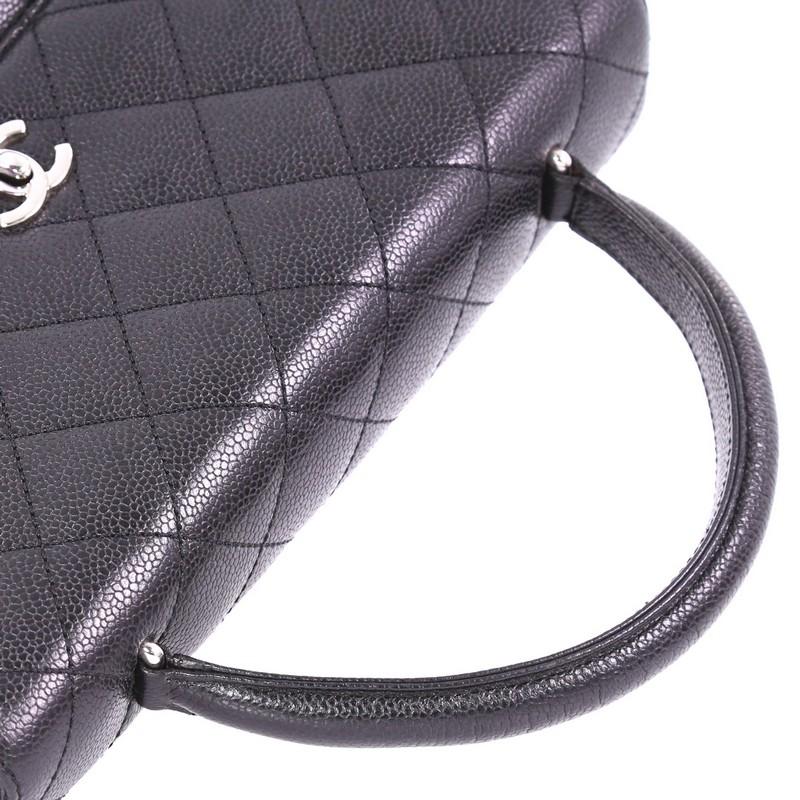 Chanel Vintage Classic Top Handle Flap Bag Quilted Caviar Jumbo 4