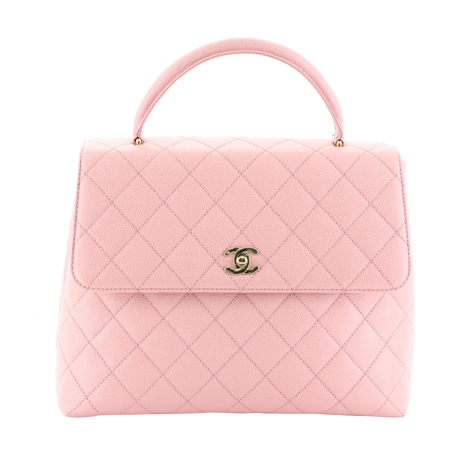 Chanel Vintage Classic Top Handle Flap Bag Quilted Caviar Jumbo at