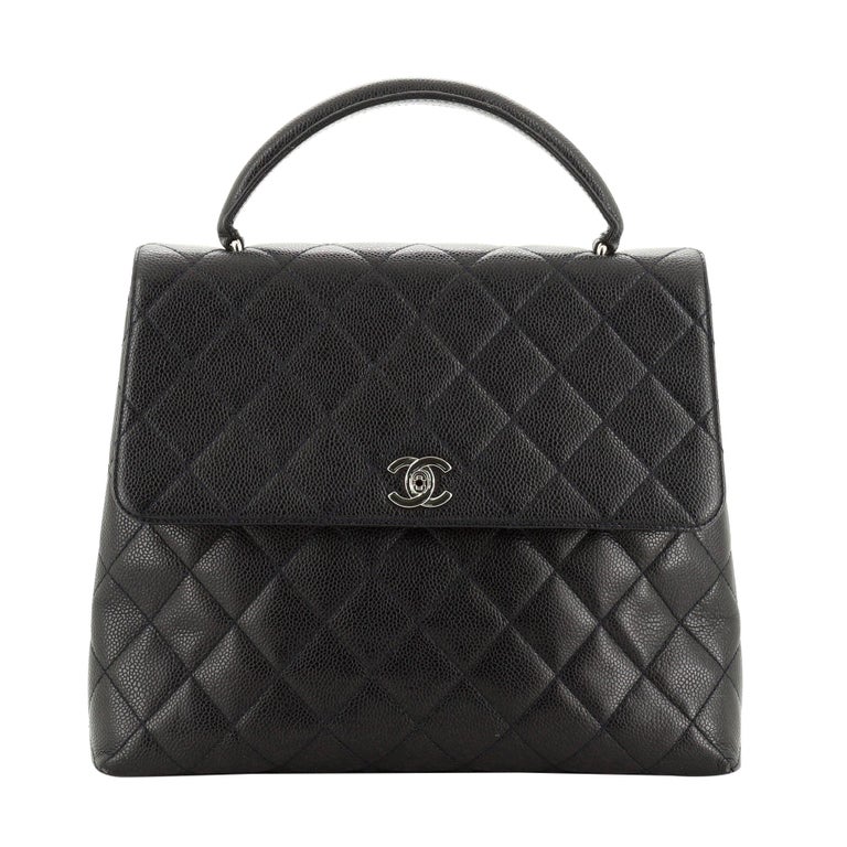 chanel caviar flap bag with top handle