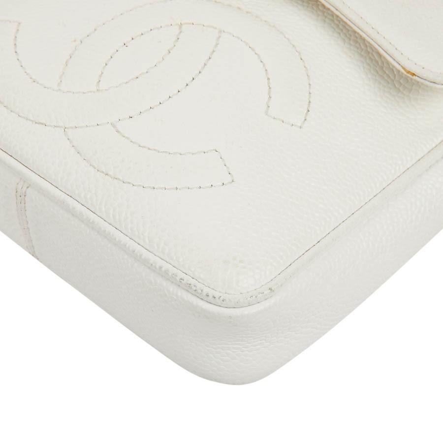 Women's CHANEL Vintage Clutch bag in Grained White Leather