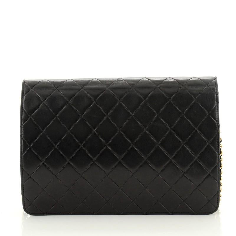 Black Chanel Vintage Clutch with Chain Quilted Leather Medium