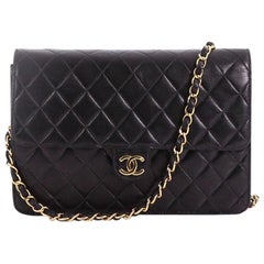 Chanel Vintage Clutch with Chain Quilted Leather Medium