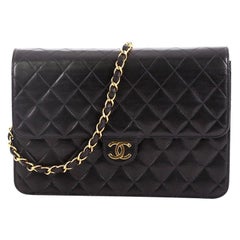 Chanel Vintage Clutch with Chain Quilted Leather Medium
