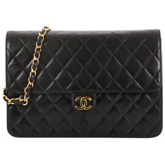 Chanel Vintage Clutch with Chain Quilted Leather Medium Chanel Vintage Clutch with Chain Quilted Leather Medium