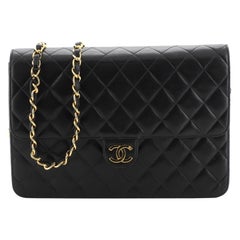 Chanel Vintage Clutch With Chain Quilted Leather Medium