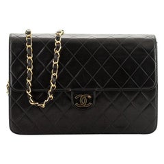 Chanel Vintage Clutch with Chain Quilted Leather Medium