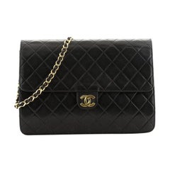 Chanel Vintage Clutch with Chain Quilted Leather Medium