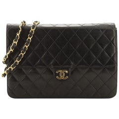 Chanel Vintage Clutch with Chain Quilted Leather Medium