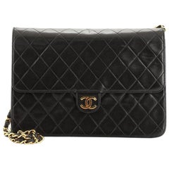 Chanel Vintage Clutch with Chain Quilted Leather Medium