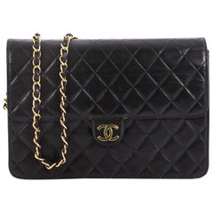 Chanel Vintage Clutch with Chain Quilted Leather Medium