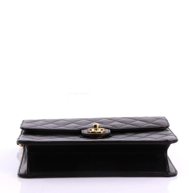 Women's or Men's Chanel Vintage Clutch with Chain Quilted Leather Small