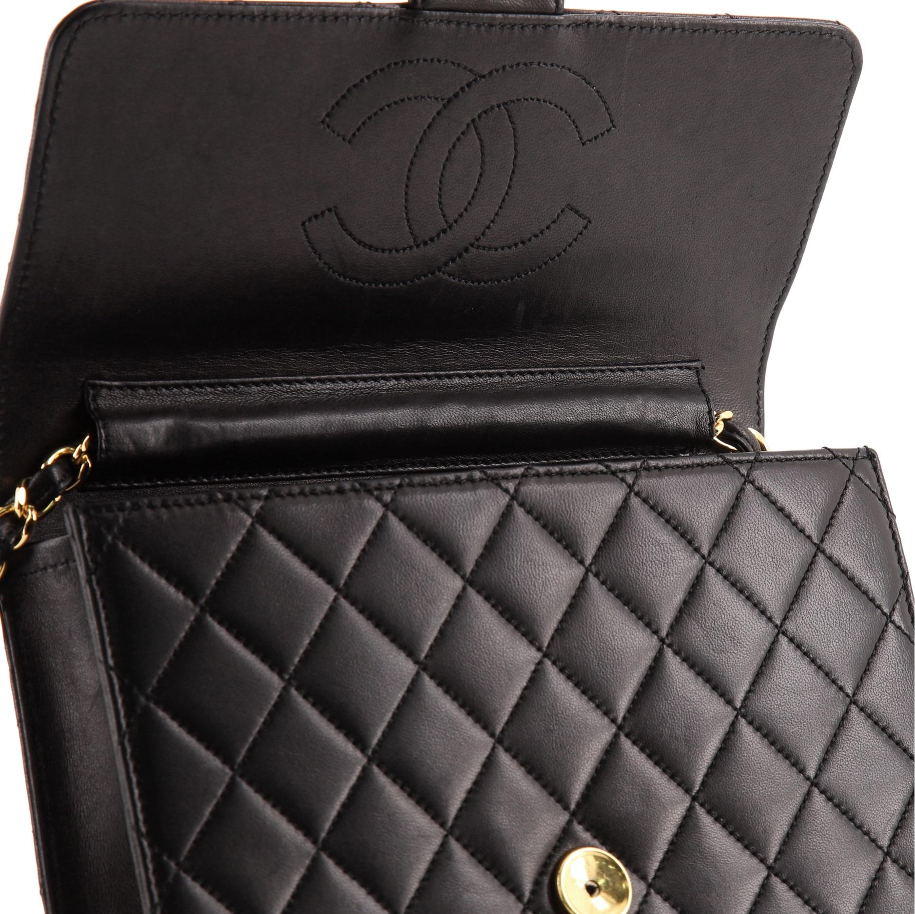 Chanel Vintage Clutch with Chain Quilted Leather Small 4