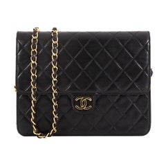 Chanel Vintage Clutch with Chain Quilted Leather Small