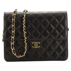 Chanel Vintage Clutch with Chain Quilted Leather Small