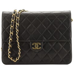 Chanel Vintage Clutch With Chain Quilted Leather Small