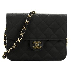 Chanel Vintage Clutch with Chain Quilted Satin Small
