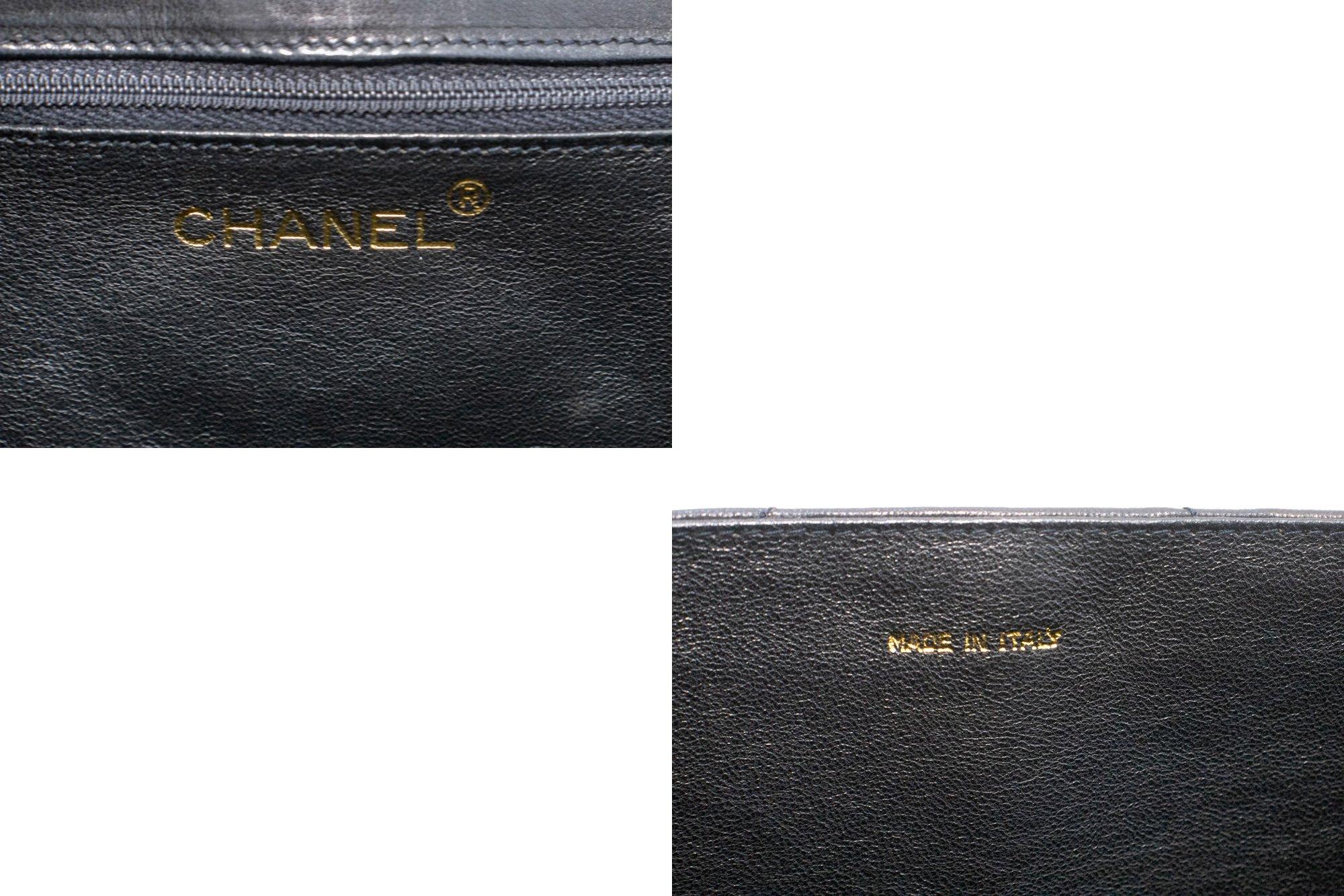 CHANEL Vintage Coco Chanel Sac à bandoulière noir à rabat en cuir d'agneau matelassé 3