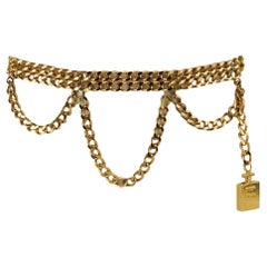 Chanel Vintage Coco Chanel Perfume Bottle Chain Waist Belt